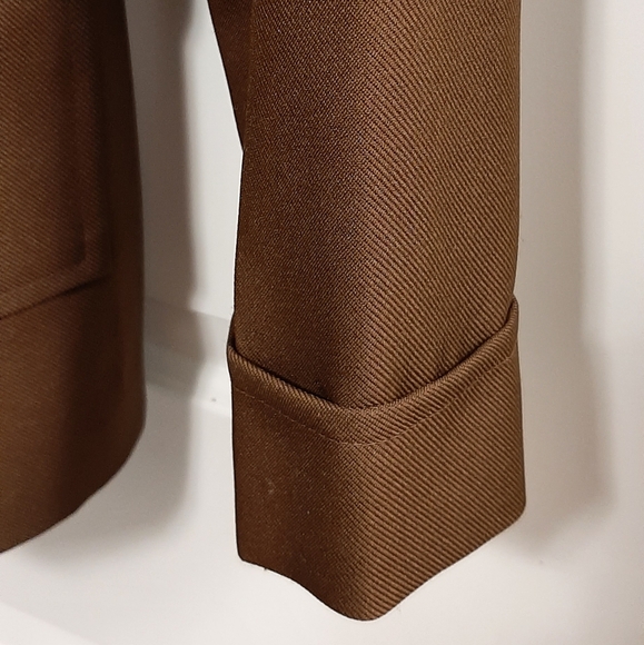 Vintage Brown Women's Polyester Blazer Union Made Button Down Pockets Size 14 - Picture 4 of 8